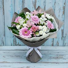 Букет цветов из:  Герберы, Альстромерии и Хризантемы в Уютном