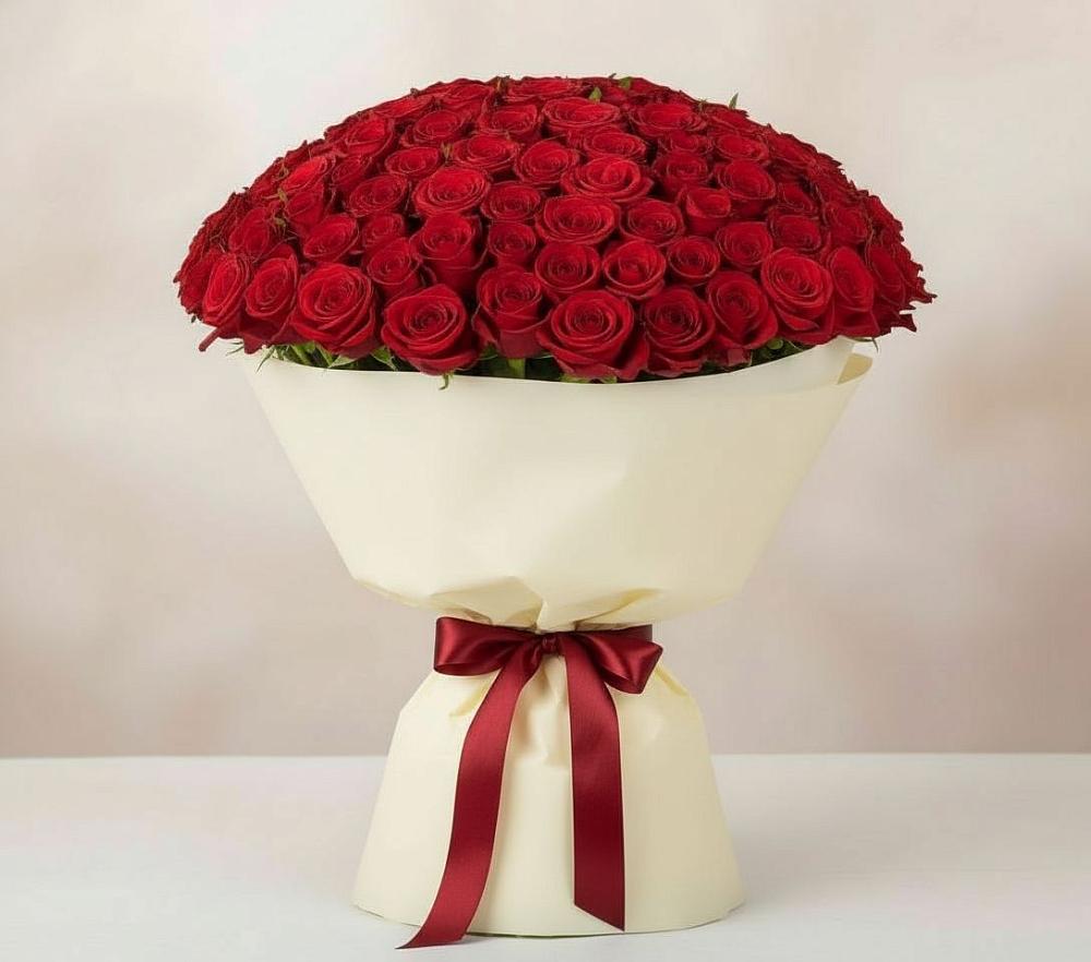 Букет 101 Красная роза Милано в Уютном