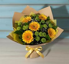 Букет цветов из:  Герберы и Хризантемы в Уютном