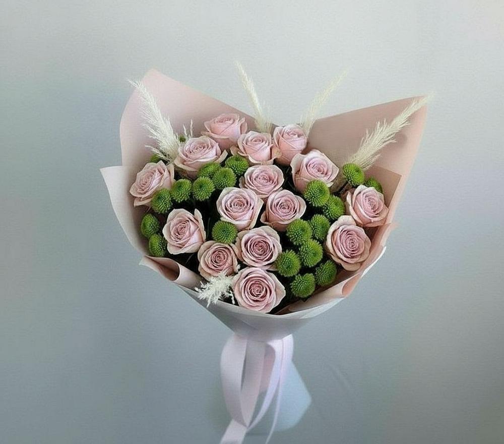 Букет цветов из: Розы и Хризантемы в Уютном