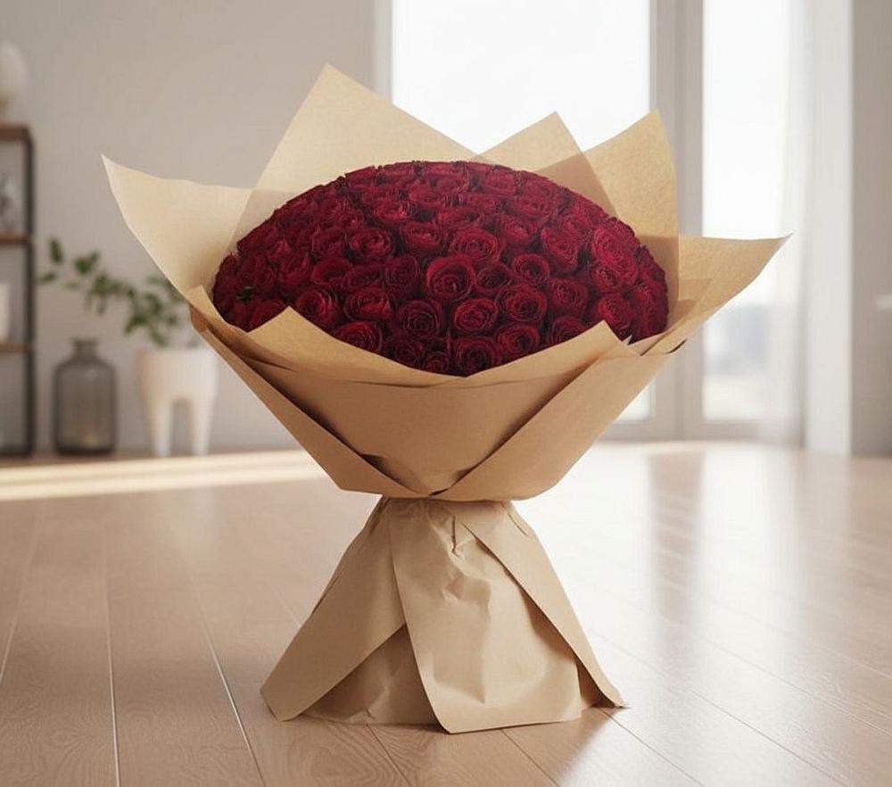 Букет 101 Красная роза в Уютном