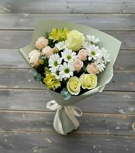 Букет цветов из:  Альстромерии, Розы и Хризантемы в Уютном