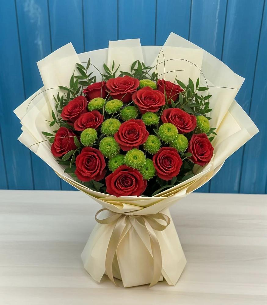 Букет цветов из: Розы и Хризантемы в Уютном