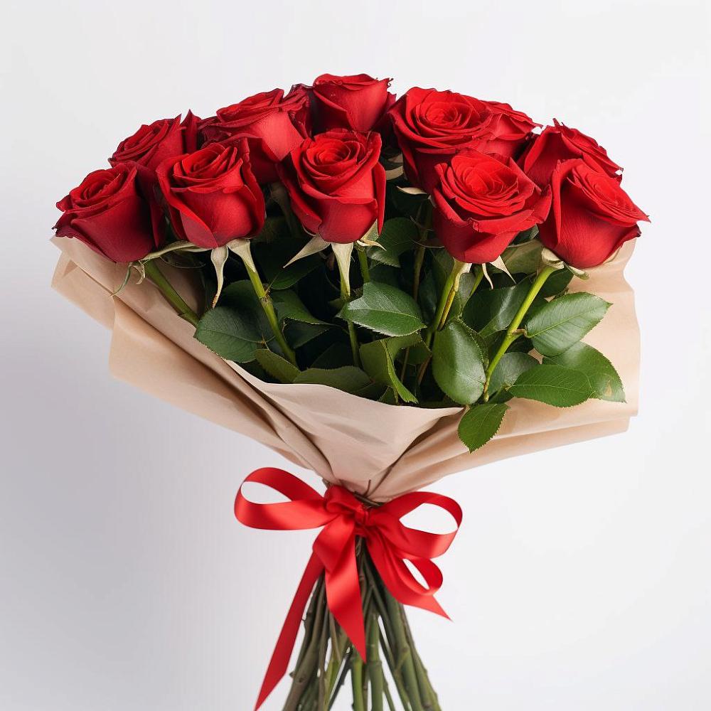 Букет 11 Красных роз Эдлесс Лав в Уютном
